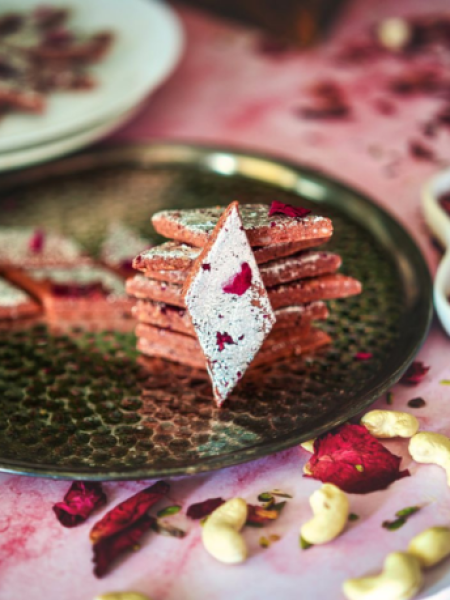 Rose Kaju Katli